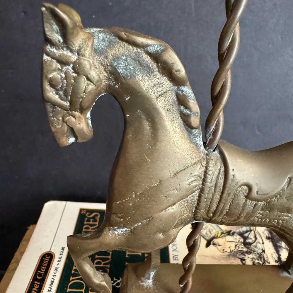 Vtg.Solid Brass Carousel horse with beautiful patina.Aged to perfection.Korea